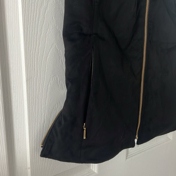 Lilly Pulitzer Skyden Reversible Vest Jacket Fleece & Suede Black M Nwt $258 - Picture 3 of 8